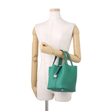 将图像加载到图库查看器中,HERMES Picotin Lock Vert Jade Taurillon Clemence Size PM