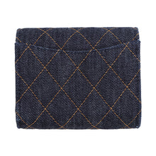 Load image into Gallery viewer, CHANEL CC Logo Classic Small Compact Wallet NavyAP0229 Denim