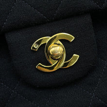 Load image into Gallery viewer, CHANEL Matelasse W Flap ChainShoulder Bag BlackA01112 CottonJersy Size 25