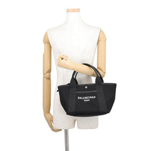 将图像加载到图库查看器中,BALENCIAGA Biarritz Tote Bag Black834501 Canvas Leather Size Small