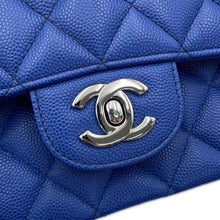 Load image into Gallery viewer, CHANEL Matelasse W Flap ChainShoulder Bag BlueA01112 Caviar Leather Size 25