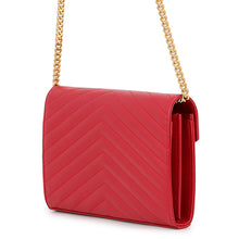 Load image into Gallery viewer, SAINT LAURENT PARIS Cassandra Classic Chain Wallet Red377828 Leather