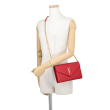 Load image into Gallery viewer, SAINT LAURENT PARIS Cassandra Classic Chain Wallet Red377828 Leather