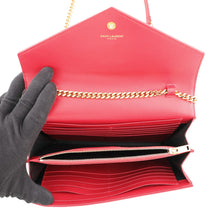 Load image into Gallery viewer, SAINT LAURENT PARIS Cassandra Classic Chain Wallet Red377828 Leather