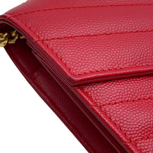 Load image into Gallery viewer, SAINT LAURENT PARIS Cassandra Classic Chain Wallet Red377828 Leather