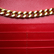Load image into Gallery viewer, SAINT LAURENT PARIS Cassandra Classic Chain Wallet Red377828 Leather