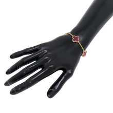 将图像加载到图库查看器中,Van Cleef & Arpels Vintage Alhambra 5 Motif BraceletVCARPQZI00 Pink Enamel K18YG