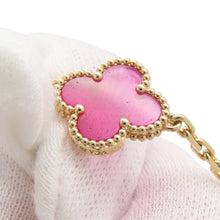 将图像加载到图库查看器中,Van Cleef & Arpels Vintage Alhambra 5 Motif BraceletVCARPQZI00 Pink Enamel K18YG