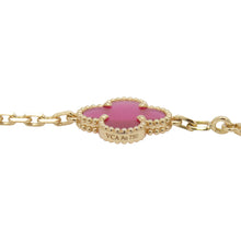 将图像加载到图库查看器中,Van Cleef & Arpels Vintage Alhambra 5 Motif BraceletVCARPQZI00 Pink Enamel K18YG