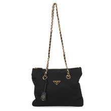 将图像加载到图库查看器中,PRADA Re-Edition 1995 ChainShoulder Bag Black1BG529 Nylon Saffiano LeatherLeather