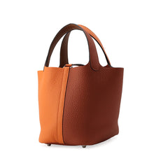 Load image into Gallery viewer, HERMES Picotin Lock Casaque2 Orange/Cuivre/Gold Taurillon Clemence Size PM