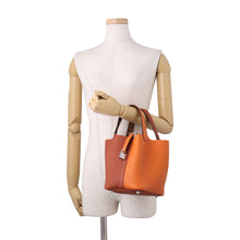 Load image into Gallery viewer, HERMES Picotin Lock Casaque2 Orange/Cuivre/Gold Taurillon Clemence Size PM