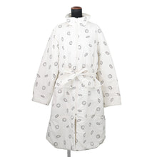将图像加载到图库查看器中,HERMES Quilted Reversible Coat Clou de Selle Semis Size 42 White/Black Polyester100%