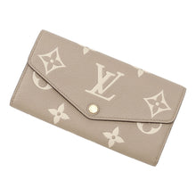 将图像加载到图库查看器中,LOUIS VUITTON Portefeuille Sarah NM Tourterelle/ClaimM81049 Bicolor Monogram Empreinte Leather