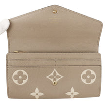 将图像加载到图库查看器中,LOUIS VUITTON Portefeuille Sarah NM Tourterelle/ClaimM81049 Bicolor Monogram Empreinte Leather