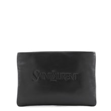 将图像加载到图库查看器中,SAINT LAURENT PARIS Puffy Pouch Black779526 Leather Size Small