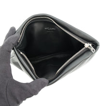 将图像加载到图库查看器中,SAINT LAURENT PARIS Puffy Pouch Black779526 Leather Size Small