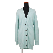 将图像加载到图库查看器中,HERMES Sellier Button Long Cardigan Size 36 Light Blue Cashmere100%
