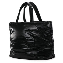 Load image into Gallery viewer, SAINT LAURENT PARIS Wide Puffer Logo Shopping Bag Black756269FACY81000 SilkTec Canvas