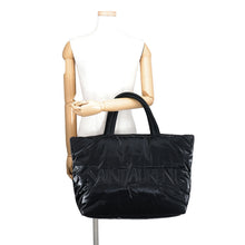 Load image into Gallery viewer, SAINT LAURENT PARIS Wide Puffer Logo Shopping Bag Black756269FACY81000 SilkTec Canvas
