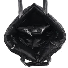Load image into Gallery viewer, SAINT LAURENT PARIS Wide Puffer Logo Shopping Bag Black756269FACY81000 SilkTec Canvas