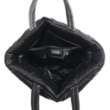 Load image into Gallery viewer, SAINT LAURENT PARIS Wide Puffer Logo Shopping Bag Black756269FACY81000 SilkTec Canvas