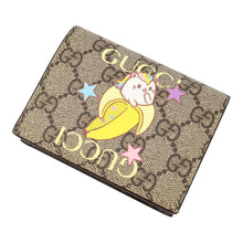 Load image into Gallery viewer, GUCCI Bananya Compact Wallet Bifold Wallet Brown/Multicolor701009 GG Supreme/Leather