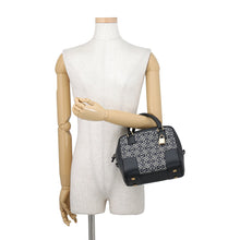 Load image into Gallery viewer, LOEWE amazona19 square bag Gray/BlackA039N10X02 Canvas Calf Leather Size 19