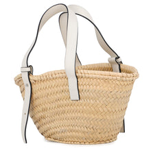 Load image into Gallery viewer, LOEWE Basket bag Natural/WhiteA223S93X04 Palm Leaf Calf Leather Size Small