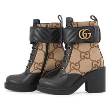 Load image into Gallery viewer, GUCCI Jumbo GG Double G EncreBoots Beige/Brown719849 AABD 1183 Leather GG Canvas Size 34