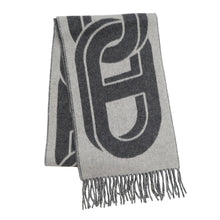 将图像加载到图库查看器中,HERMES Cashmere Scarf "Maillon" TGM Gris Cine Clair/Flannel Cashmere100%