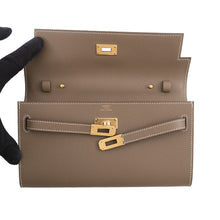 Load image into Gallery viewer, HERMES Kelly wallet long to go Etoupe Epsom