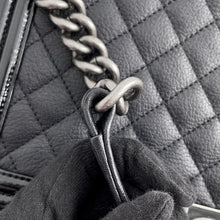 Load image into Gallery viewer, CHANEL Boy Chanel BlackA92193 Leather Patent Leather Size Large