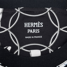 将图像加载到图库查看器中,HERMES T-Shirt Morning Walk LA PROMENADE DU MATIN Size 40 Black Cotton100%