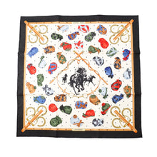 Load image into Gallery viewer, HERMES Carre 55 Jockey Size 55 Black/Red/Vert Roden Silk100%