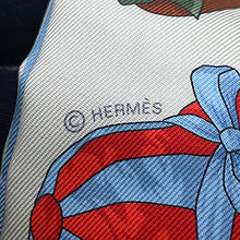 Load image into Gallery viewer, HERMES Twiron Jockey Black/Cream/Blue GlacierH851592S 01 Silk100%