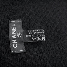 将图像加载到图库查看器中,CHANEL Large Logo Scarf Black/Blue Wool70% Cashmere30%