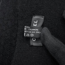 将图像加载到图库查看器中,CHANEL Large Logo Scarf Black/Blue Wool70% Cashmere30%