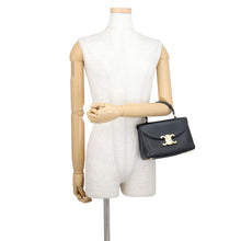 将图像加载到图库查看器中,CELINE Triomphe Teen Nino 2-Way Shoulder Bag Black118113 Calf Leather