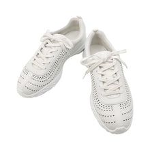 将图像加载到图库查看器中,HERMES Sneakers Neon White Leather Fabric Size 43