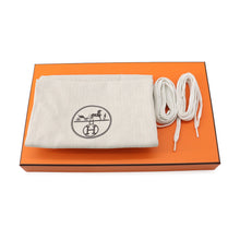 将图像加载到图库查看器中,HERMES Sneakers Neon White Leather Fabric Size 43
