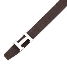 Load image into Gallery viewer, HERMES Constance H Belt Size 95 Black/Chocolat Box Calf Leather Togo Leather