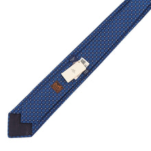 将图像加载到图库查看器中,HERMES Heavy Silk Tie Stars Maillon Size 2.8" Marine/Azur/Blanc Silk100%