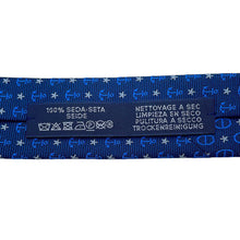 Load image into Gallery viewer, HERMES Heavy Silk Tie Stars Maillon Size 2.8" Marine/Azur/Blanc Silk100%