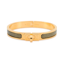 将图像加载到图库查看器中,HERMES Mini Clic Kelly Bracelet Glitter Size PM Noir・Dore Gold Plated Enamel