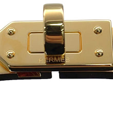 Load image into Gallery viewer, HERMES Mini Clic Kelly Bracelet Glitter Size PM Noir・Dore Gold Plated Enamel