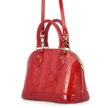 将图像加载到图库查看器中,LOUIS VUITTON Alma Pomme D'amourM91593 Monogram Vernis Leather Rayures Size BB