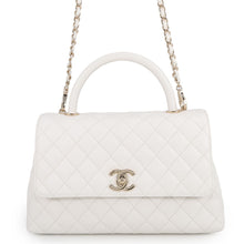 Load image into Gallery viewer, CHANEL Matelasse Coco Handle 2WAYHandbag WhiteA92991 Caviar Leather Size 29