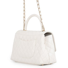 Load image into Gallery viewer, CHANEL Matelasse Coco Handle 2WAYHandbag WhiteA92991 Caviar Leather Size 29