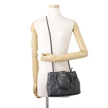 Load image into Gallery viewer, BALENCIAGA Navy Cabas 2WAY Handbag Gray390346 Leather Canvas Size XS
